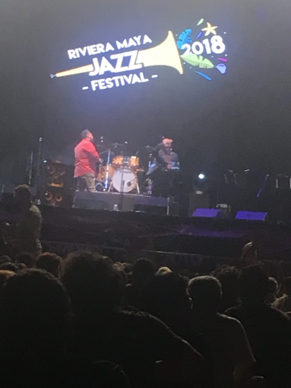The stage set up for the Riviera Maya Jazz Festival