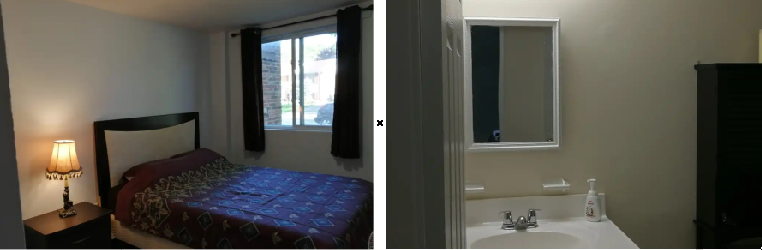 Bedroom and bath in Airbnb London Ontario