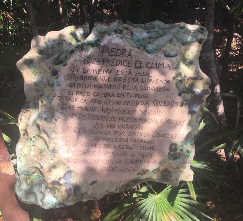 Stone that predicts the weather, Xel-ha Park