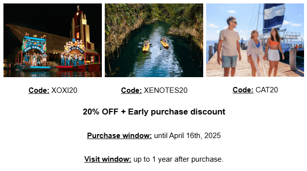 Discount on Xcaret Parks